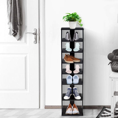 7-Tier Shoe Rack Practical Free Standing Shelves Storage Shelves, Black Shoe Racks & Storage Benches   at Gallery Canada