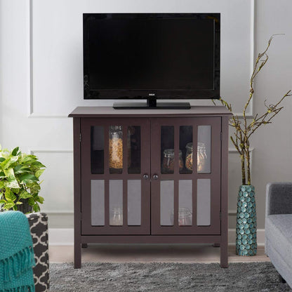 Glass Door Sideboard Console Storage Buffet Cabinet, Brown Sideboards Cabinets & Buffets   at Gallery Canada