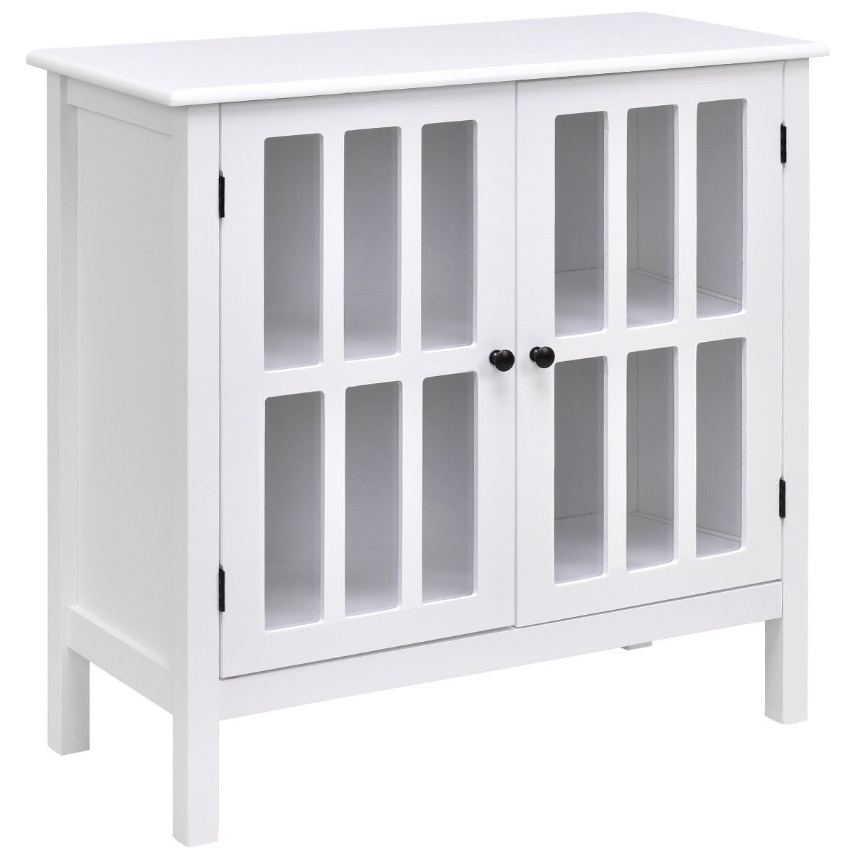 Glass Door Sideboard Console Storage Buffet Cabinet, White Sideboards Cabinets & Buffets   at Gallery Canada