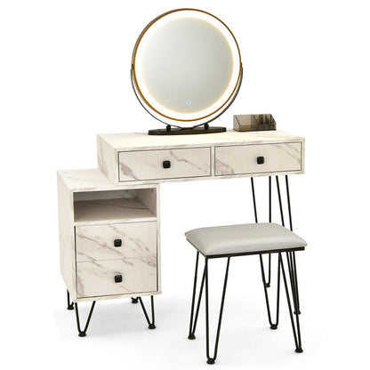 Modern Dressing Table with Storage Cabinet, White Makeup Vanities   at Gallery Canada