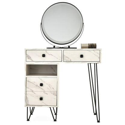 Modern Dressing Table with Storage Cabinet, White Makeup Vanities   at Gallery Canada