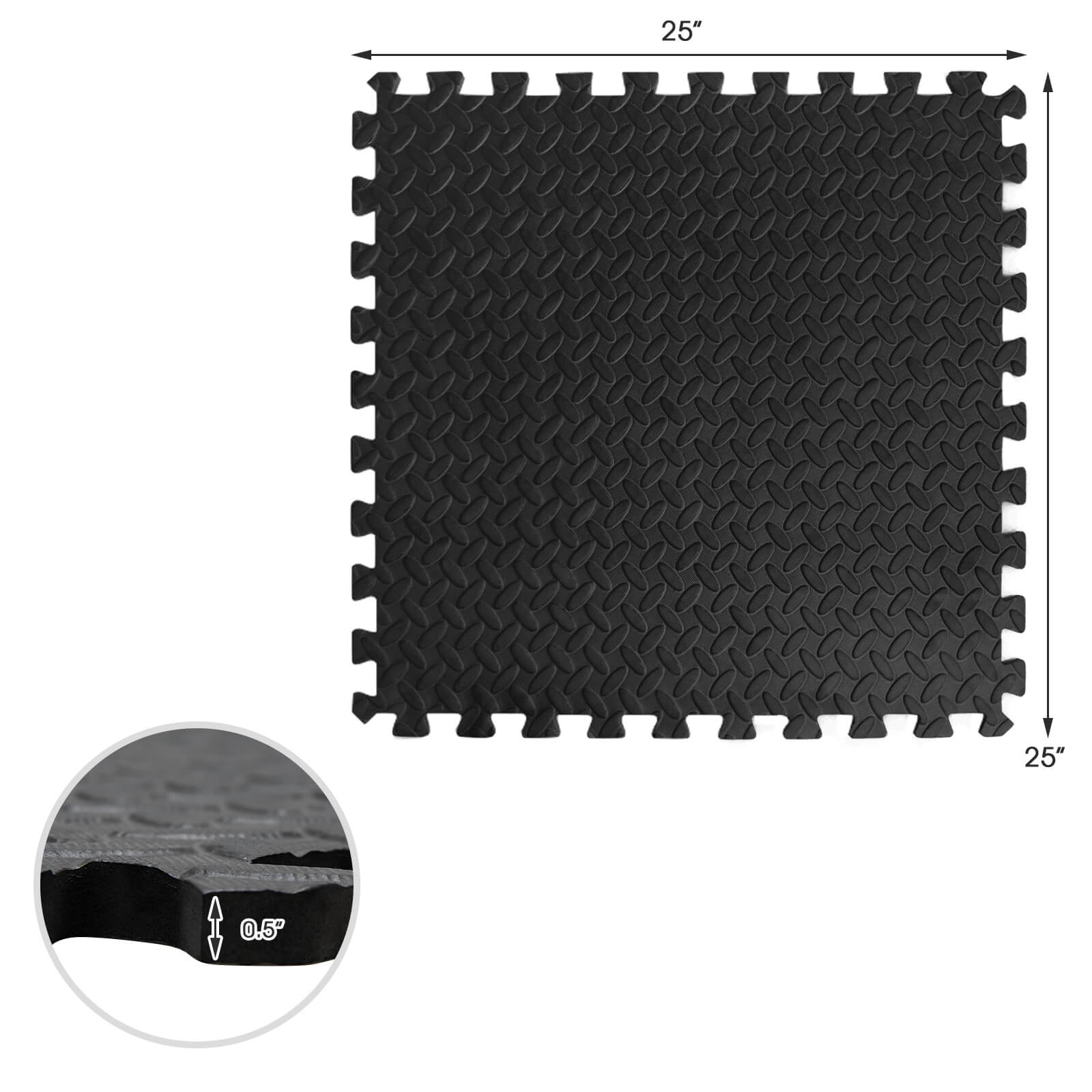 12 Pieces Puzzle Interlocking Flooring Mat with Anti-slip and Waterproof Surface, Black Baby Gyms & Playmats at Gallery Canada