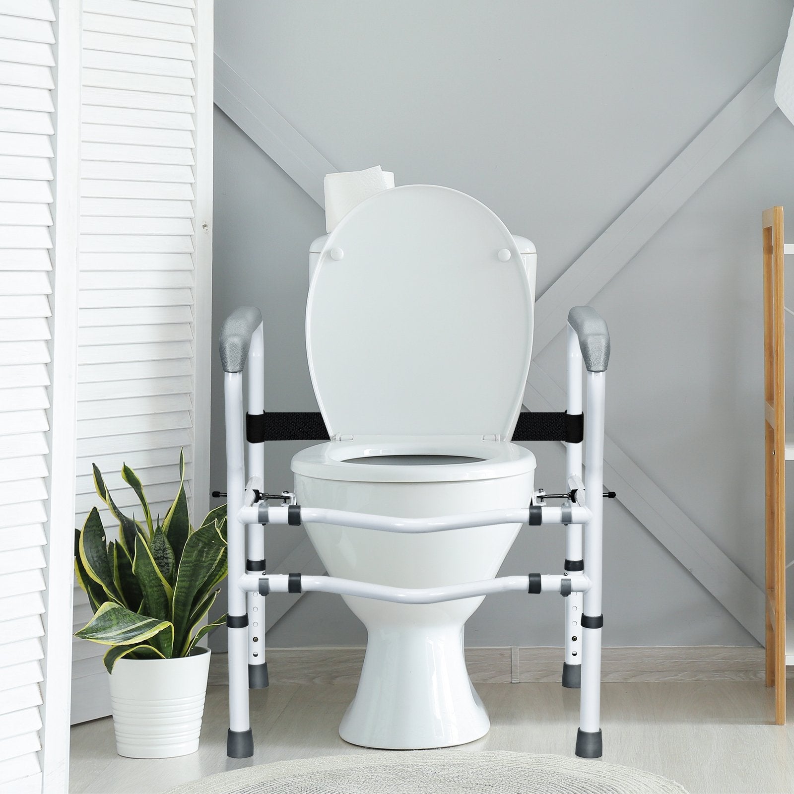 Steel Safety Toilet Rail with Created Fixable Clamp, White Bath Safety   at Gallery Canada