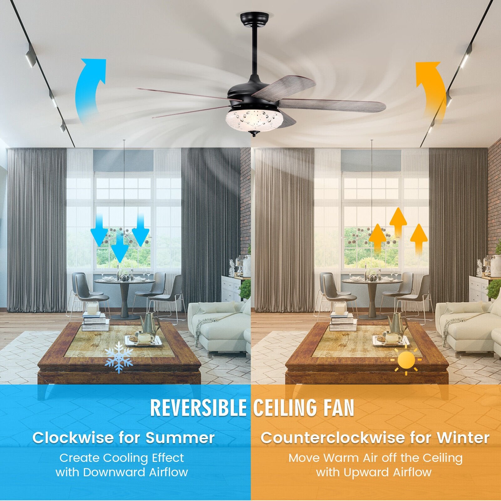 52 Inches Ceiling Fan with Remote Control, Oak Ceiling Fans   at Gallery Canada