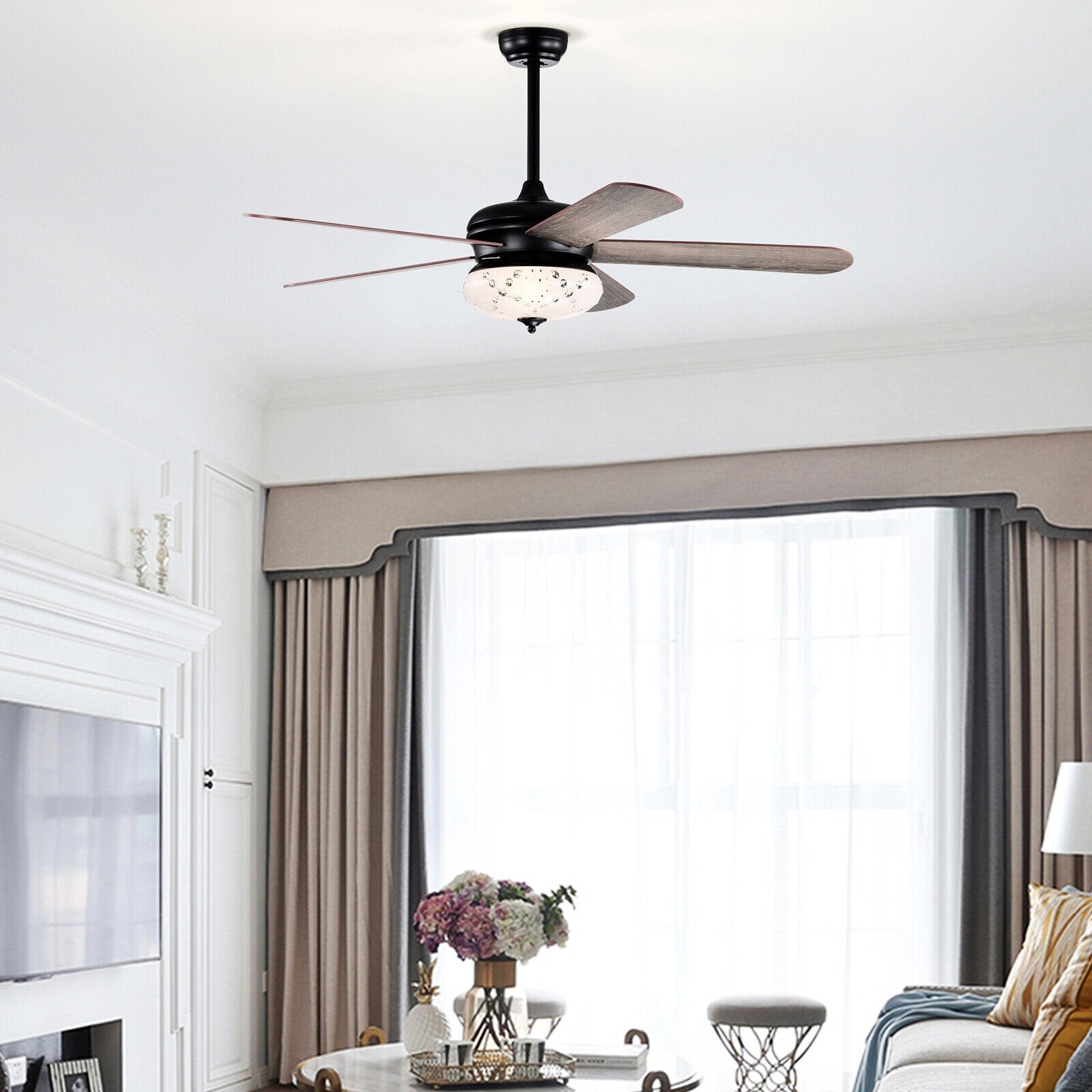 52 Inches Ceiling Fan with Remote Control, Oak Ceiling Fans   at Gallery Canada