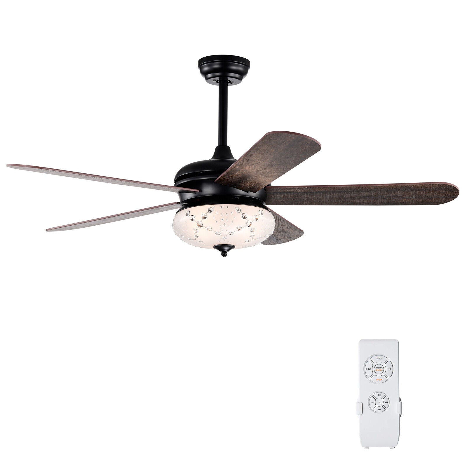 52 Inches Ceiling Fan with Remote Control, Walnut Ceiling Fans at Gallery Canada