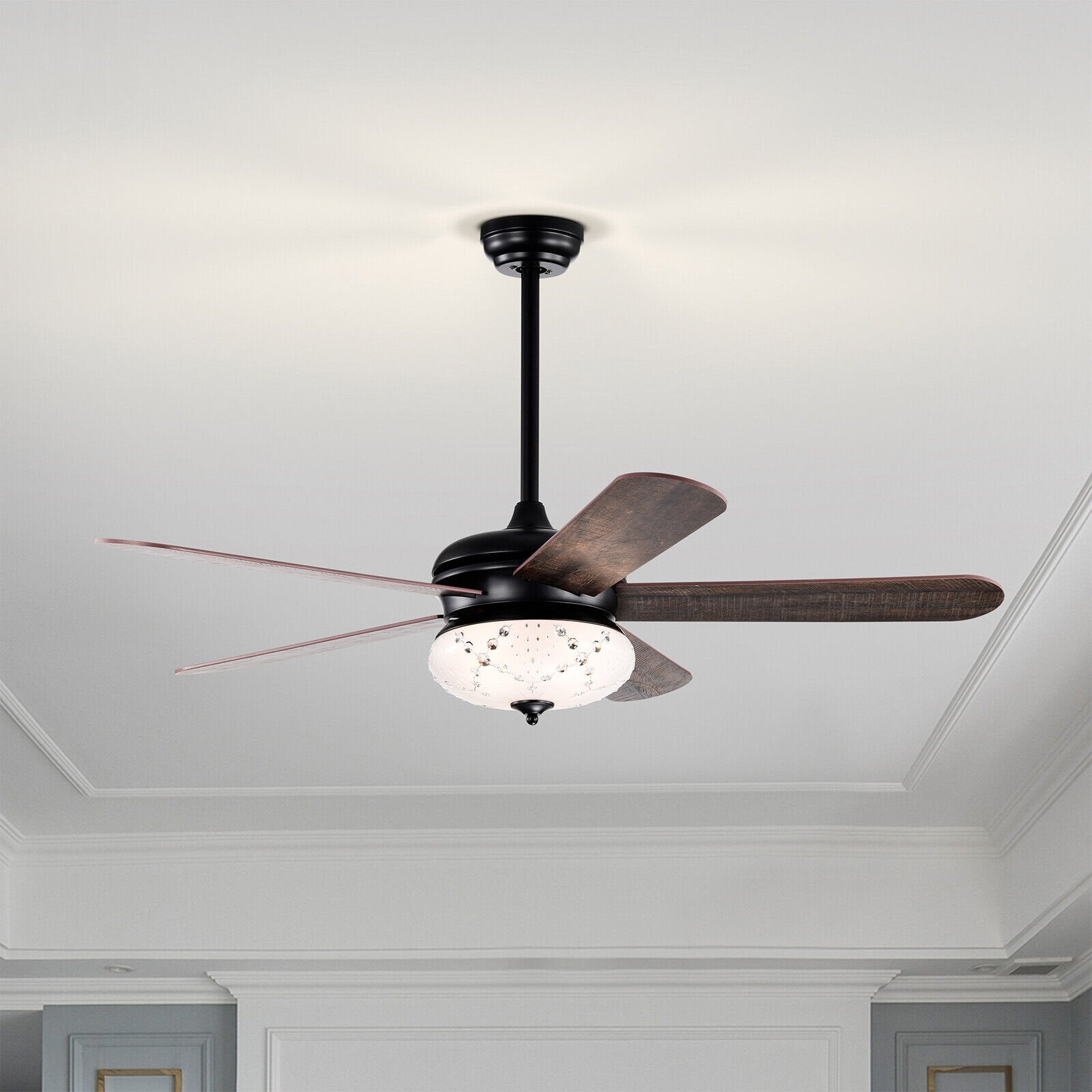 52 Inches Ceiling Fan with Remote Control, Walnut Ceiling Fans   at Gallery Canada