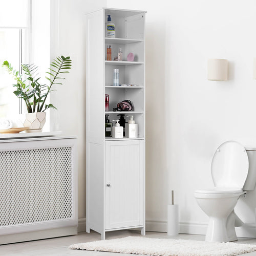72 Inches Free Standing Tall Floor Bathroom Storage Cabinet, White