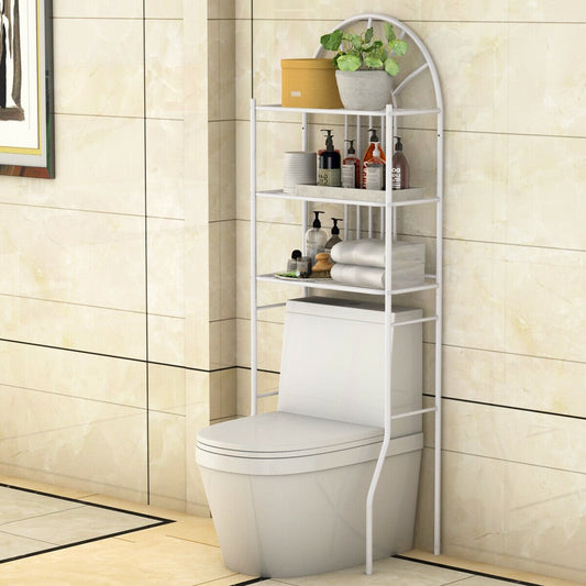 Bathroom Towel Storage Rack with 3 Shelves, White Bathroom Etagere   at Gallery Canada