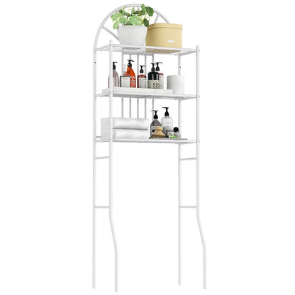 Bathroom Towel Storage Rack with 3 Shelves, White Bathroom Etagere   at Gallery Canada