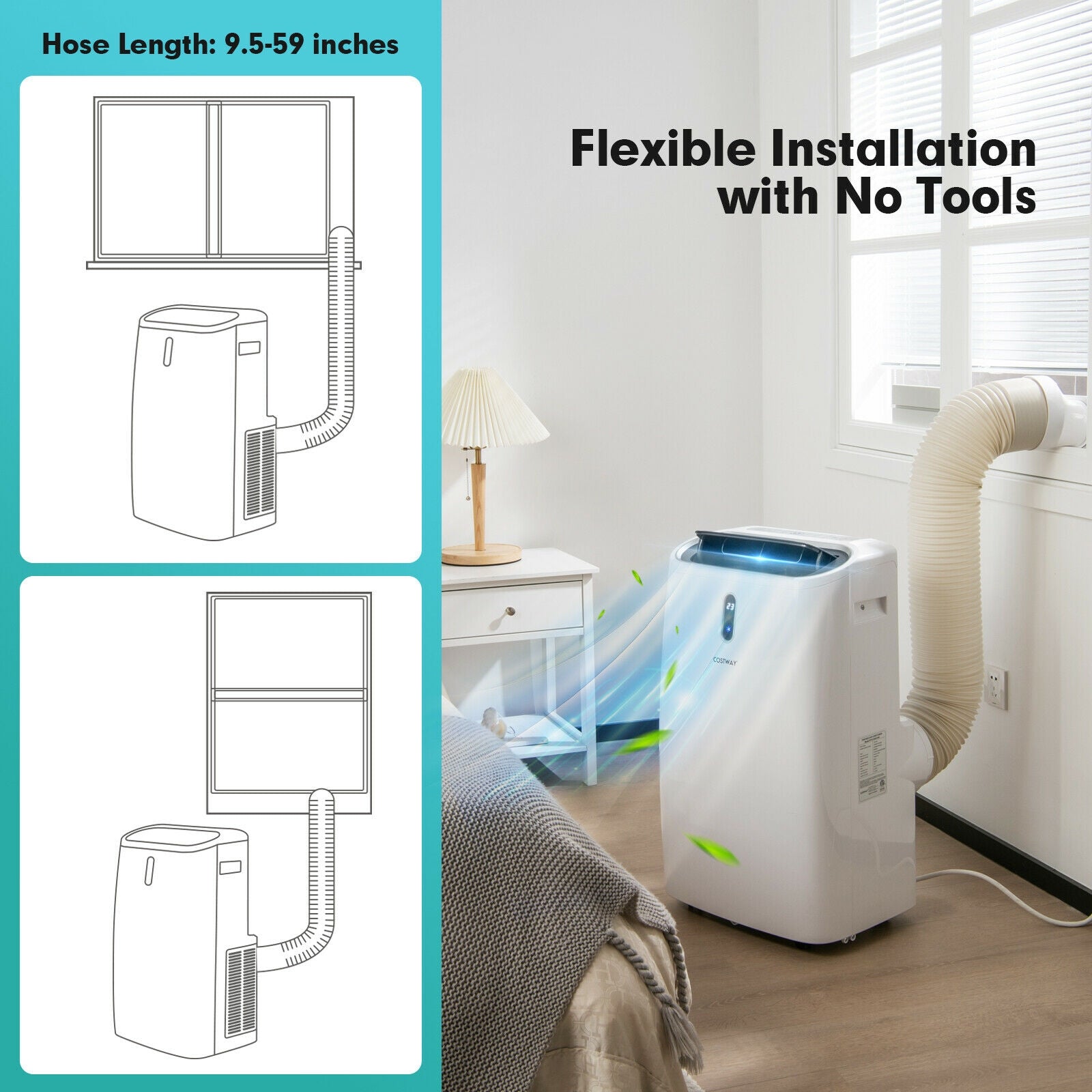 12000 BTU Portable 4-in-1 Air Conditioner with Smart Control, White Portable Air Conditioners at Gallery Canada