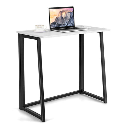 31 Inch Space-saving Folding Computer Desk for Home Office, White - Gallery Canada