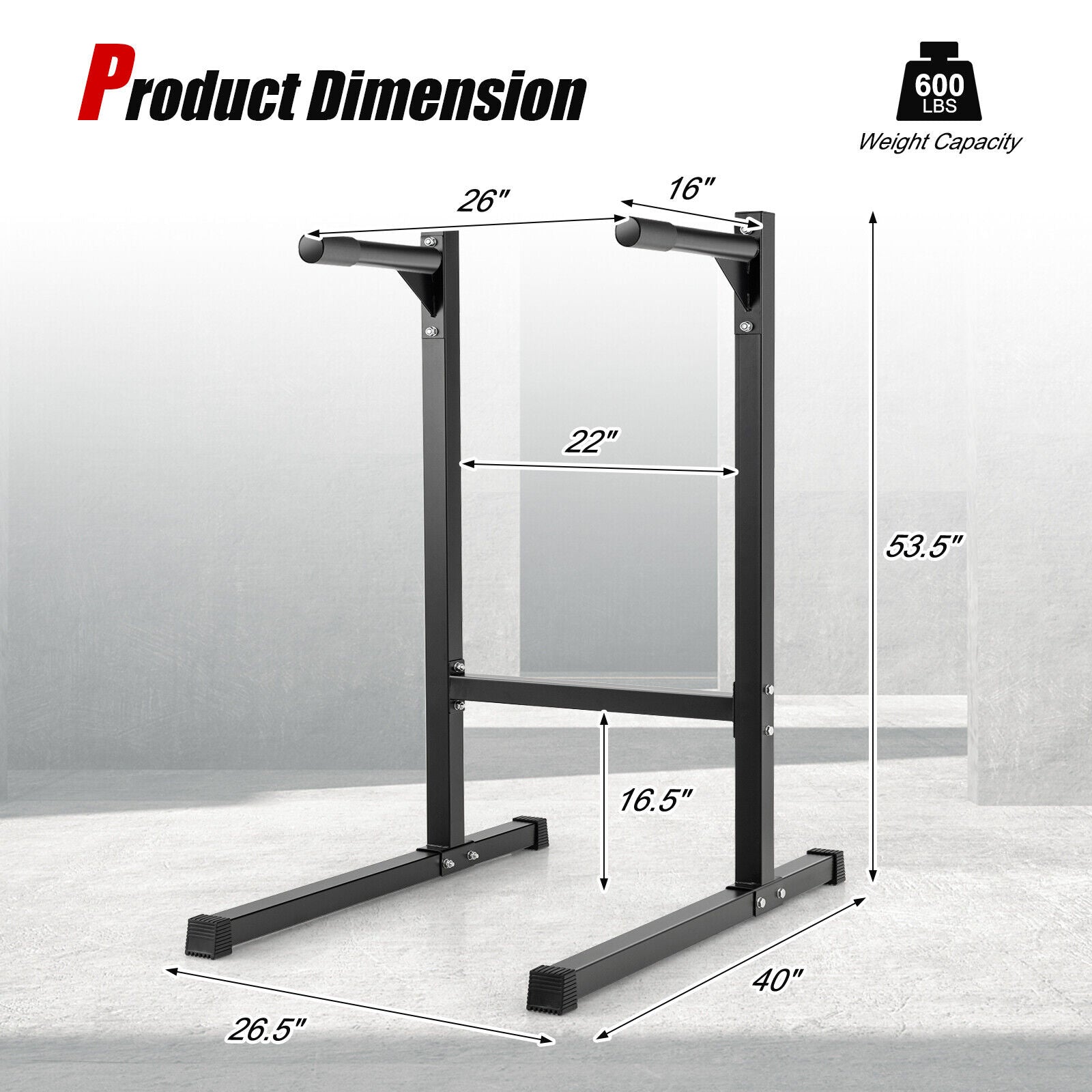 Multifunctional Dip Stand with Foam Handles for Home Gym, Black Benches Racks & Bars   at Gallery Canada