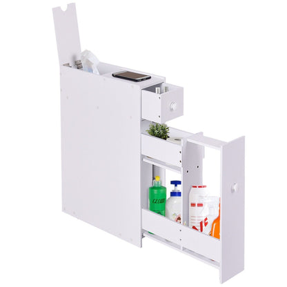 White Bathroom Cabinet Space Saver Storage Organizer, White - Gallery Canada