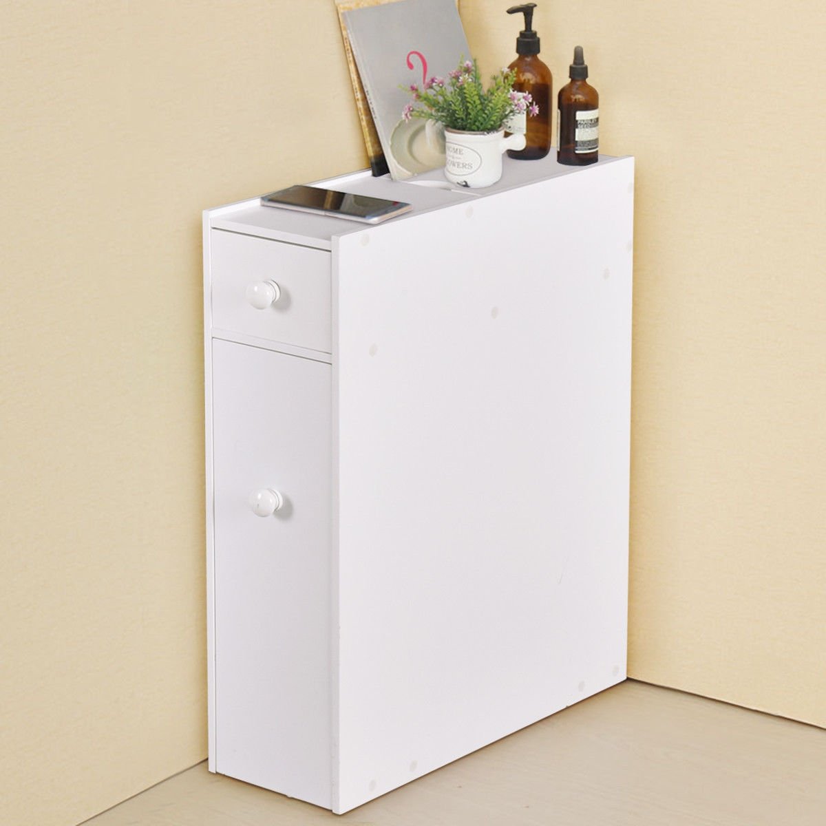 White Bathroom Cabinet Space Saver Storage Organizer, White Floor Cabinets   at Gallery Canada