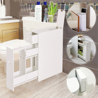 White Bathroom Cabinet Space Saver Storage Organizer, White - Gallery Canada