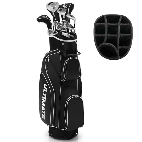 10 Pieces Womens Complete Golf Club Set with Alloy Driver, Black