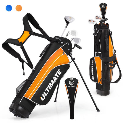 Set of 5 Ultimate 31 Inch Portable Junior Complete Golf Club Set for Kids Age 8+ , Orange Golf   at Gallery Canada