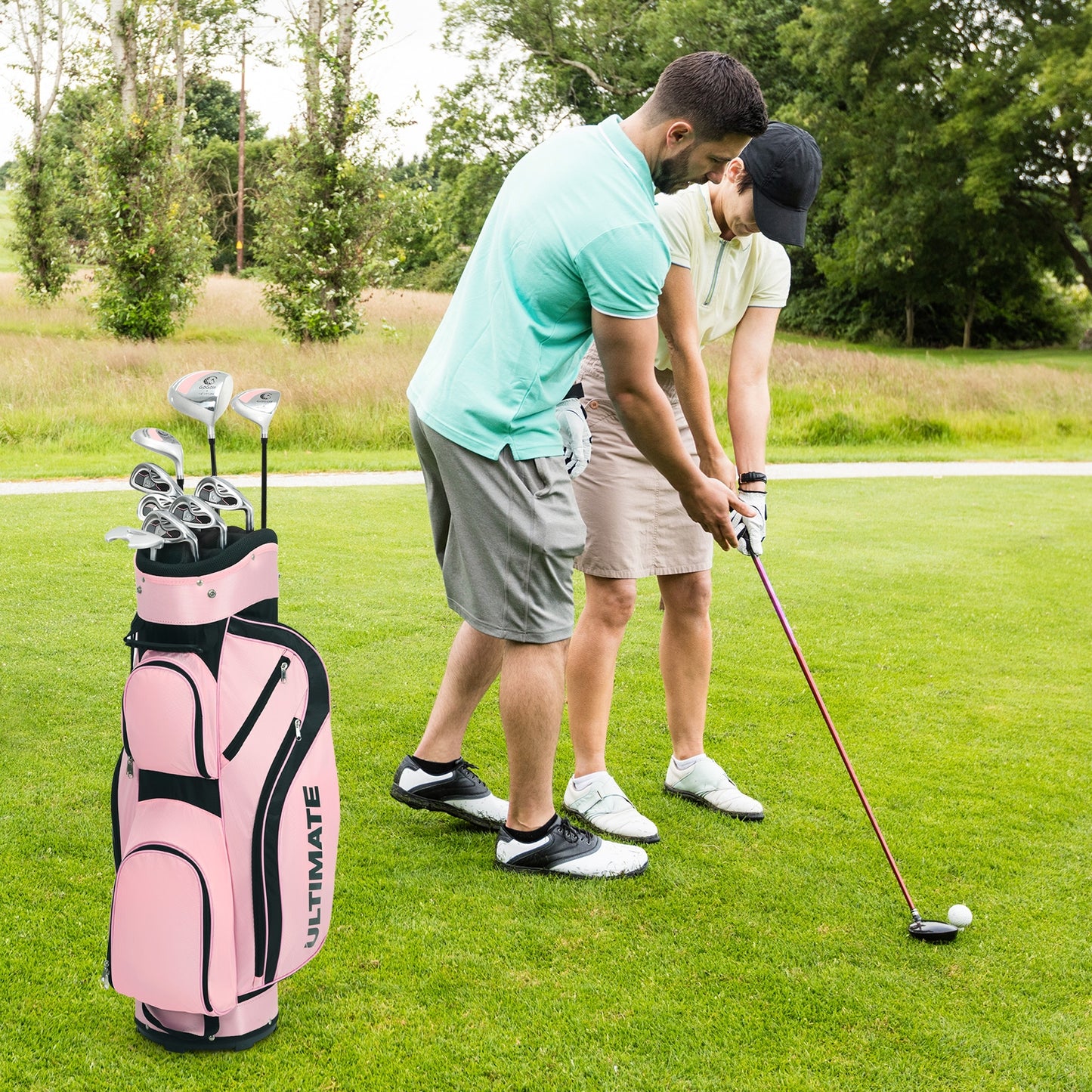 10 Pieces Womens Complete Golf Club Set with Alloy Driver, Pink Golf   at Gallery Canada