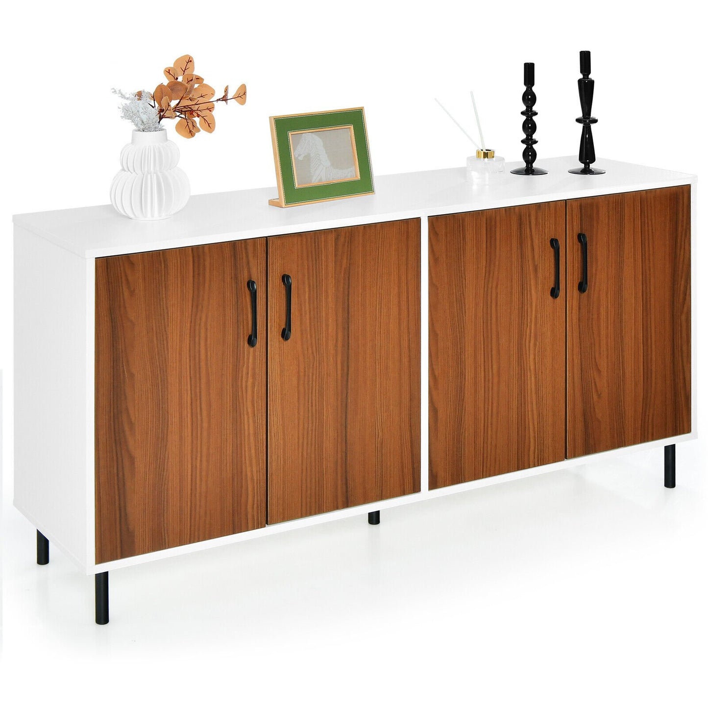 4-Door Kitchen Buffet Sideboard for Dining Room and Kitchen, White Sideboards Cabinets & Buffets   at Gallery Canada