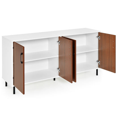 4-Door Kitchen Buffet Sideboard for Dining Room and Kitchen, White Sideboards Cabinets & Buffets   at Gallery Canada