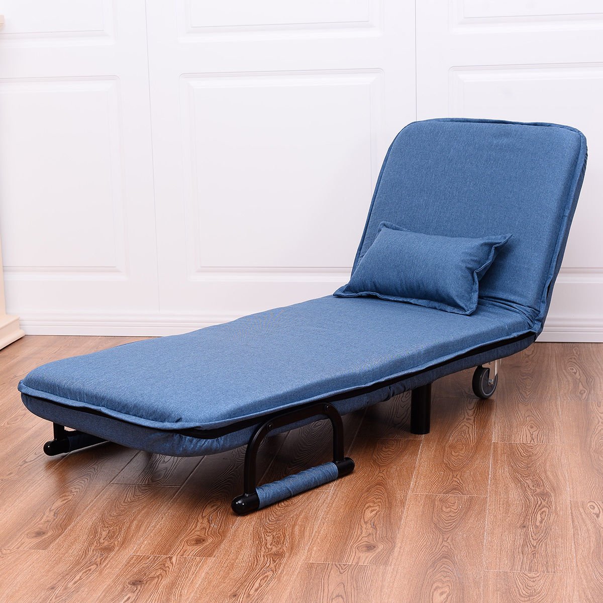 Convertible Folding Leisure Recliner Sofa Bed, Blue Accent Chairs   at Gallery Canada