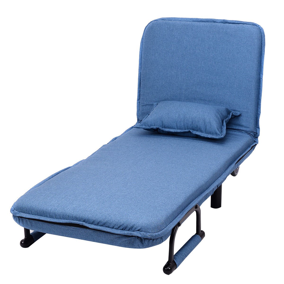 Convertible Folding Leisure Recliner Sofa Bed, Blue Accent Chairs   at Gallery Canada