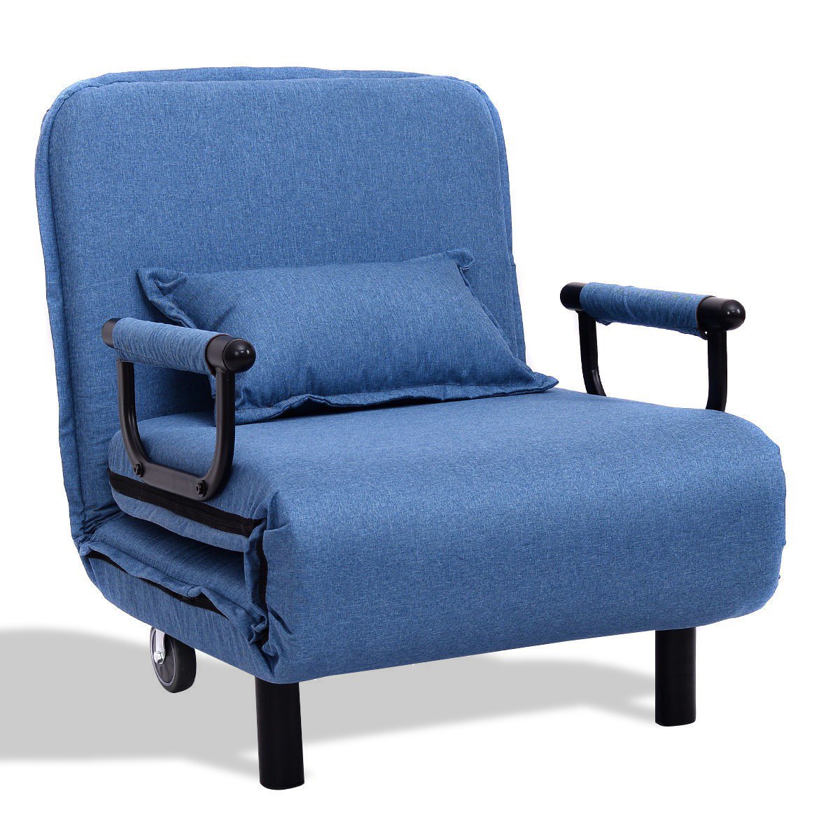 Convertible Folding Leisure Recliner Sofa Bed, Blue Accent Chairs   at Gallery Canada