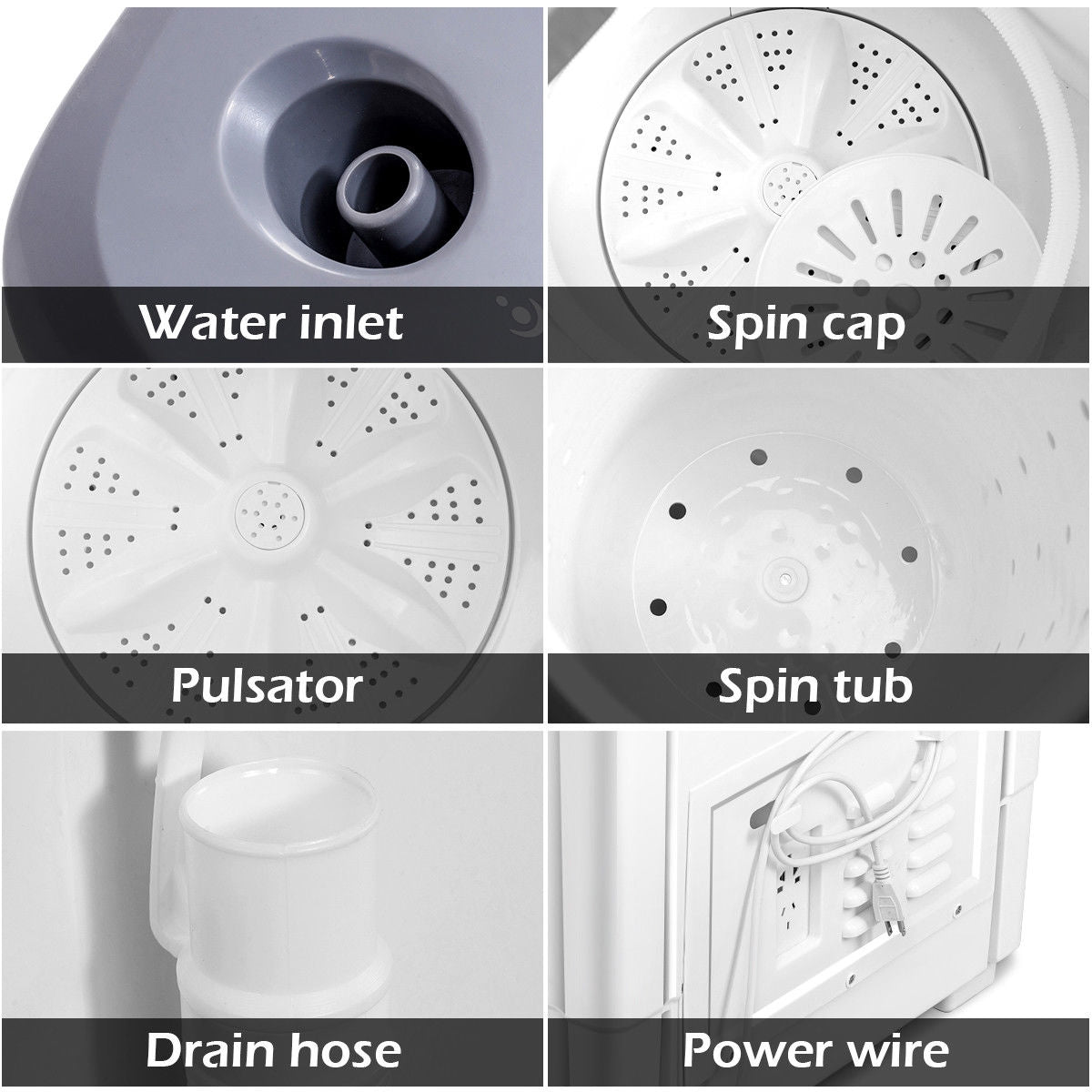 20 lbs Portable Semi-Automatic Twin-tub Washing Machine Washing Machines at Gallery Canada