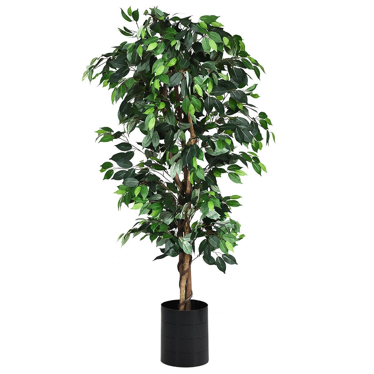 6 Feet Artificial Ficus Silk Tree, Green Faux Plants   at Gallery Canada