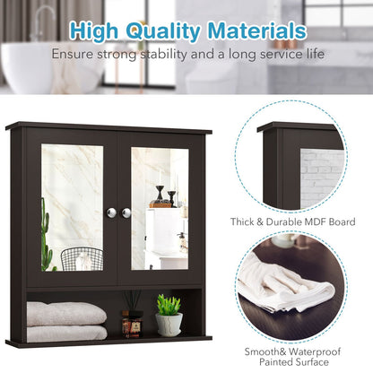 Bathroom Wall Mount Mirror Cabinet Organizer, Brown Wall Cabinets   at Gallery Canada