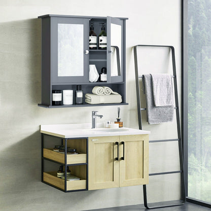 Bathroom Wall Mount Mirror Cabinet Organizer, Gray Wall Cabinets   at Gallery Canada