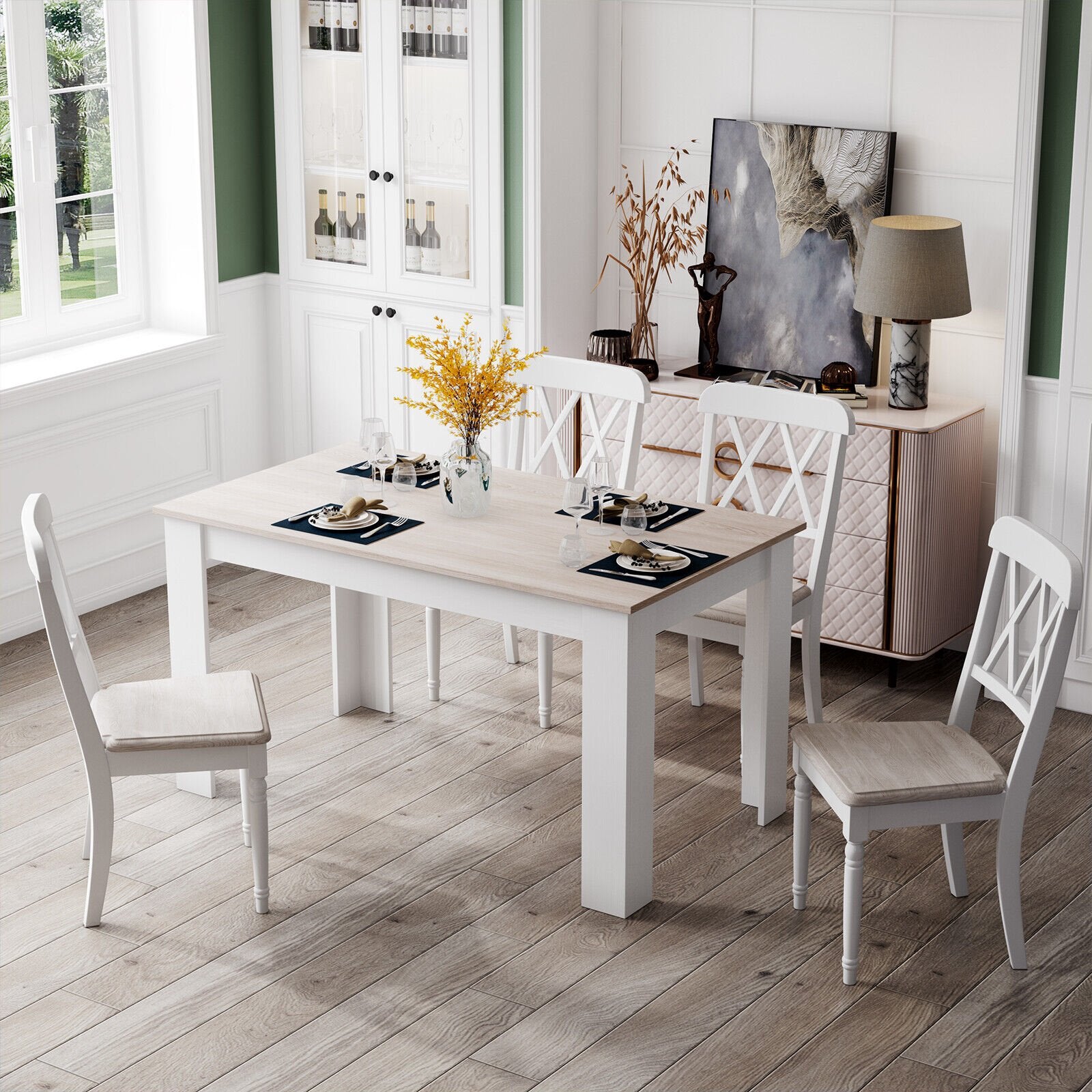 47 Inches Dining Table for Kitchen and Dining Room, Light Gray Dining Tables   at Gallery Canada