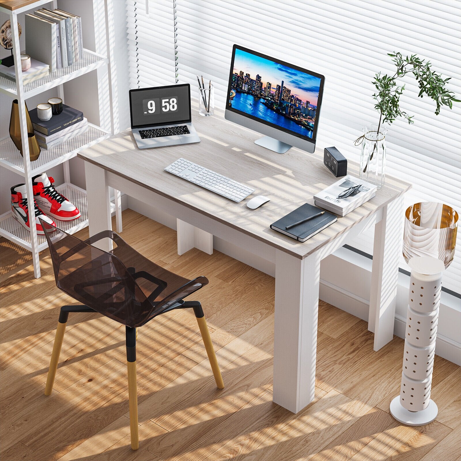 47 Inches Dining Table for Kitchen and Dining Room, Light Gray Dining Tables   at Gallery Canada