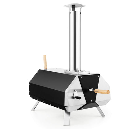 Outdoor Pizza Oven with Pizza Stone and Foldable Legs for Camping, Black Outdoor Grills Black  at Gallery Canada