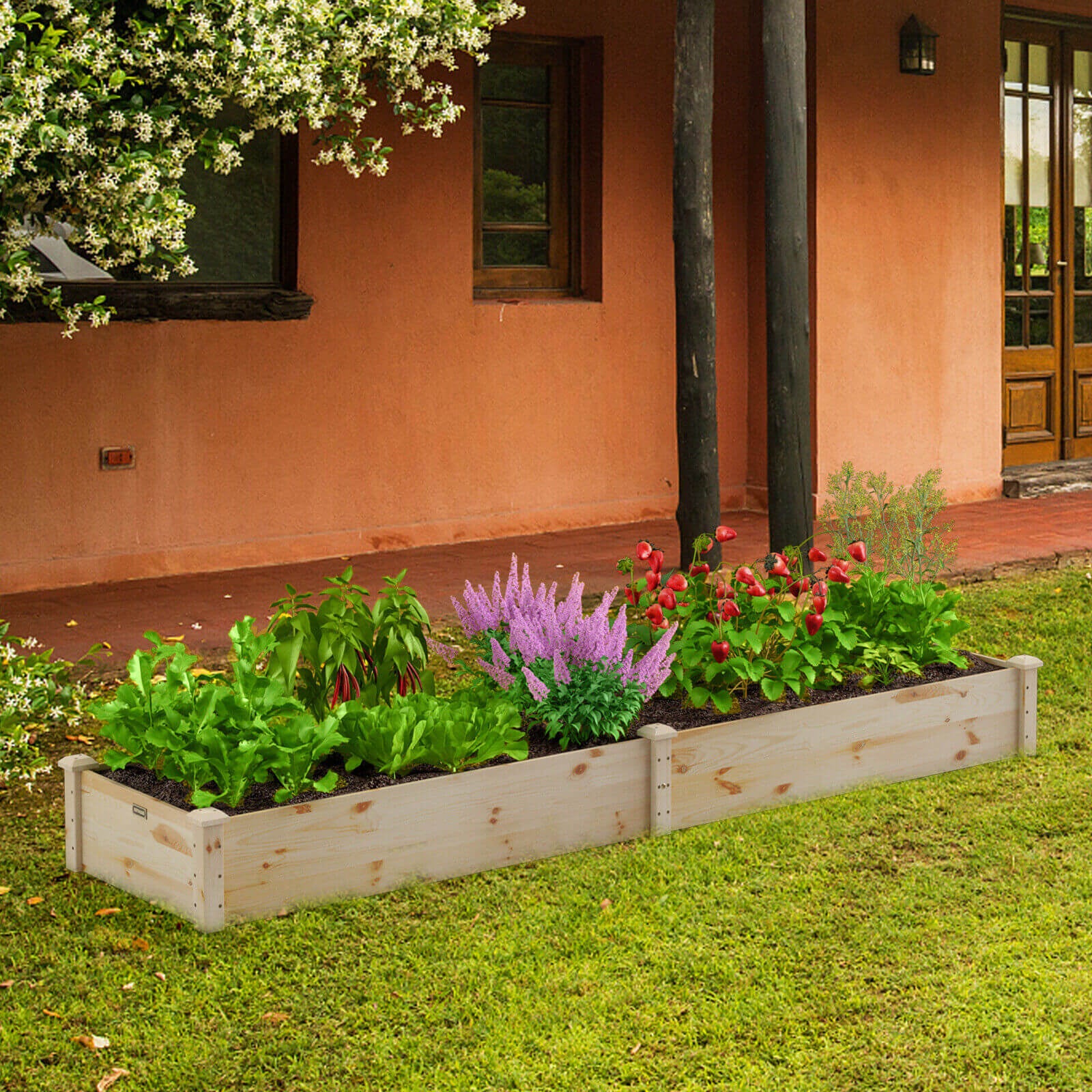 Wooden Raised Garden Bed Outdoor for Vegetables Flowers Fruit, Natural Raised Garden Beds   at Gallery Canada