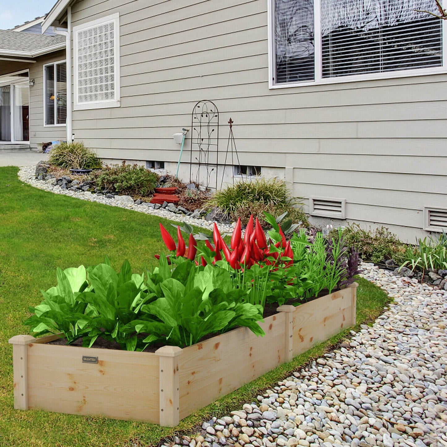 Wooden Raised Garden Bed Outdoor for Vegetables Flowers Fruit, Natural Raised Garden Beds   at Gallery Canada