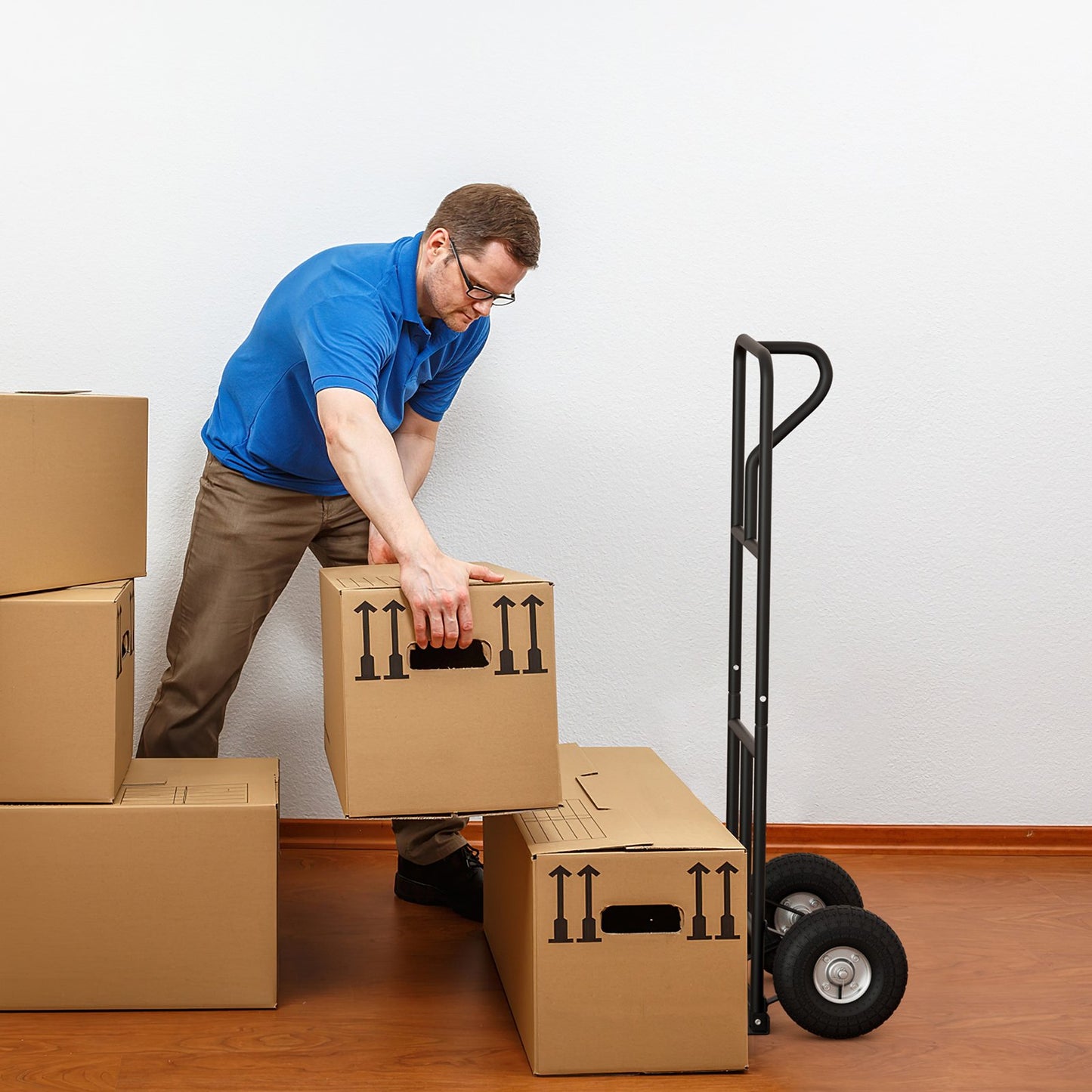 P-Handle Hand Truck with Foldable Load Plate for Warehouse Garage, Black Garages   at Gallery Canada