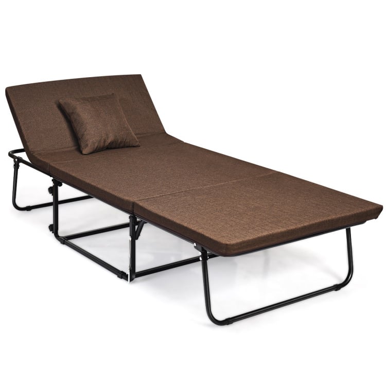 Folding Guest Sleeper Bed w/6 Position Adjustment, Brown Folding Beds   at Gallery Canada