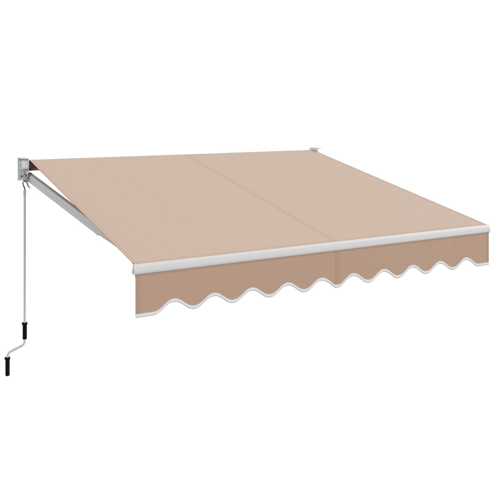 8FT × 6.5FT Retractable Aluminum Patio Sun Awning, Beige Canopies   at Gallery Canada