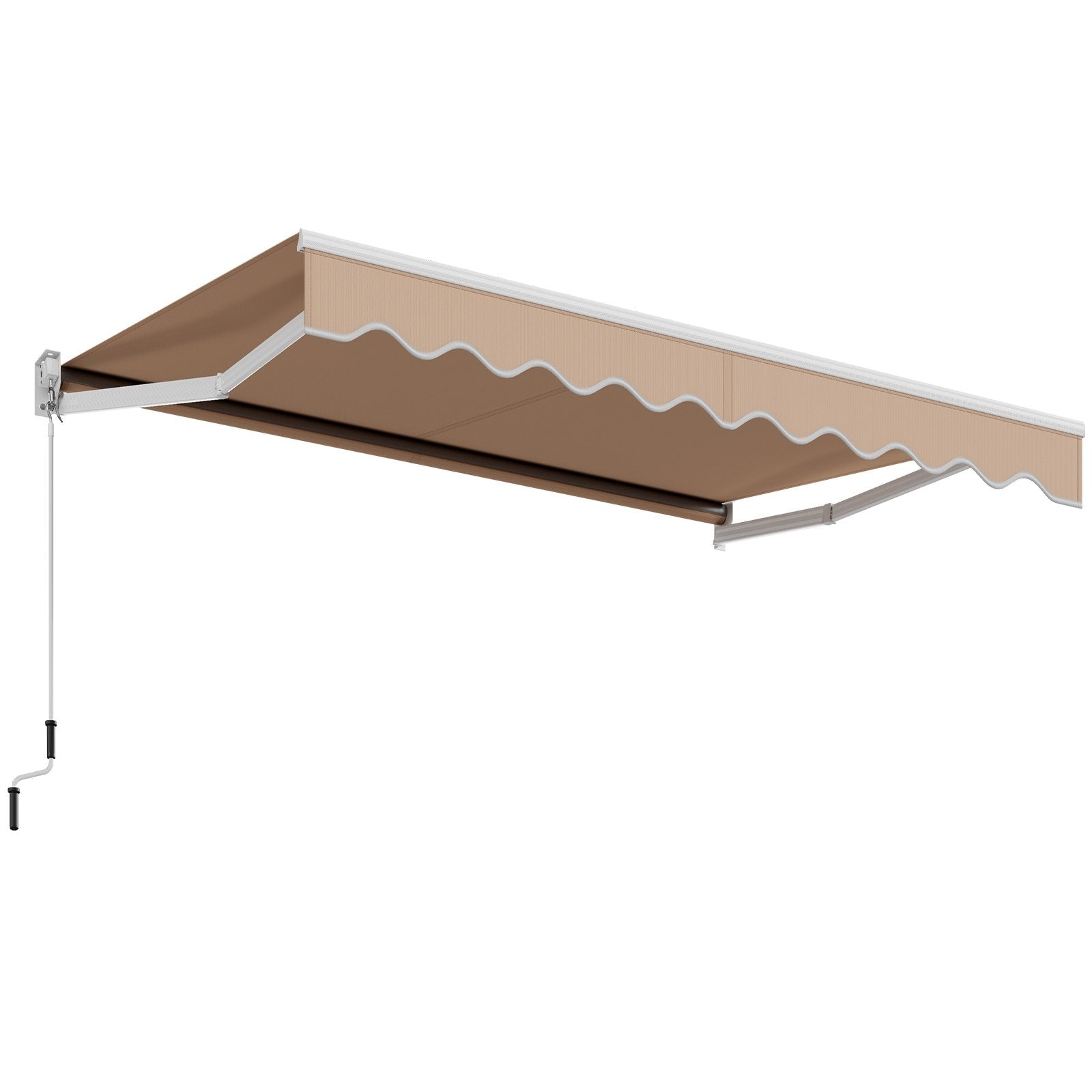 8FT × 6.5FT Retractable Aluminum Patio Sun Awning, Beige Canopies   at Gallery Canada