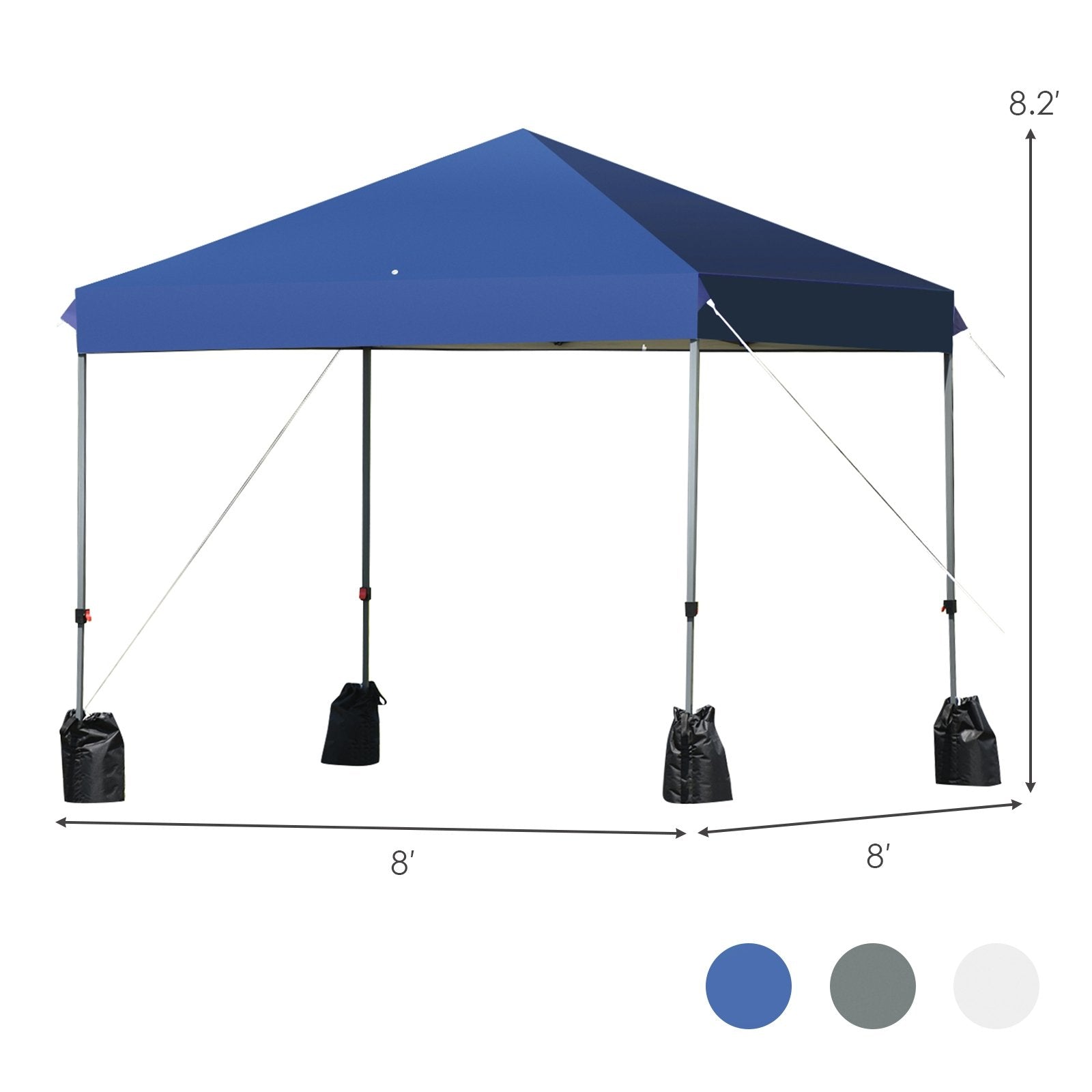 8’x8' Outdoor Pop up Canopy Tent  w/Roller Bag, Blue Canopies   at Gallery Canada