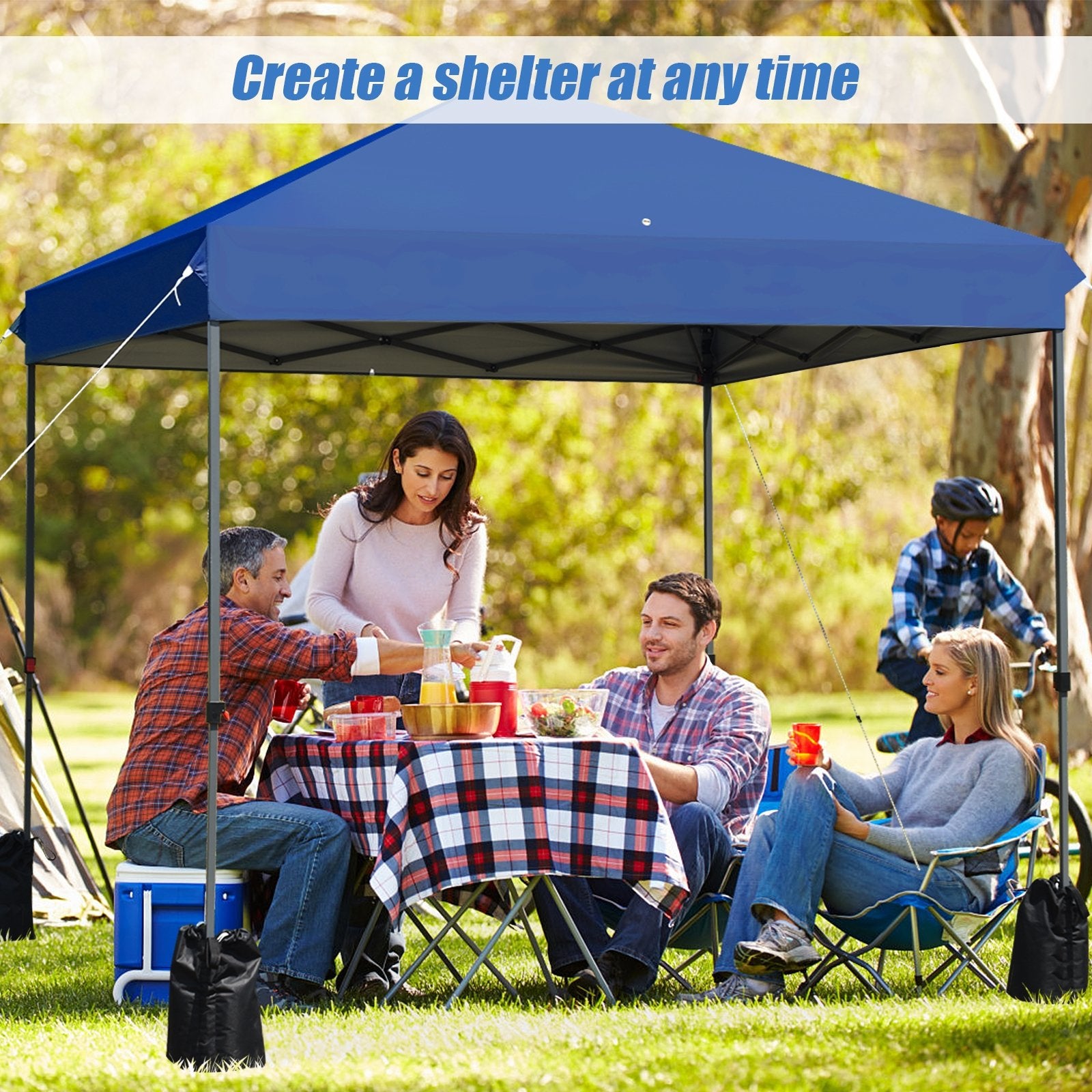 8’x8' Outdoor Pop up Canopy Tent  w/Roller Bag, Blue Canopies   at Gallery Canada