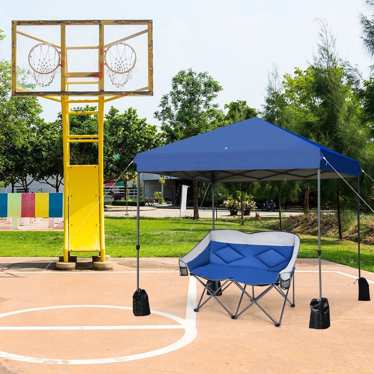 8’x8' Outdoor Pop up Canopy Tent  w/Roller Bag, Blue - Gallery Canada