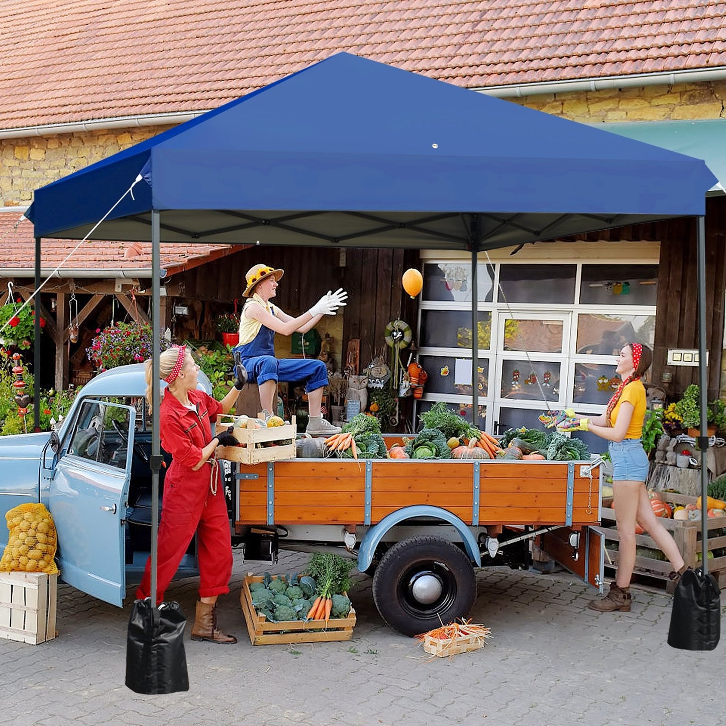 8’x8' Outdoor Pop up Canopy Tent  w/Roller Bag, Blue Canopies   at Gallery Canada