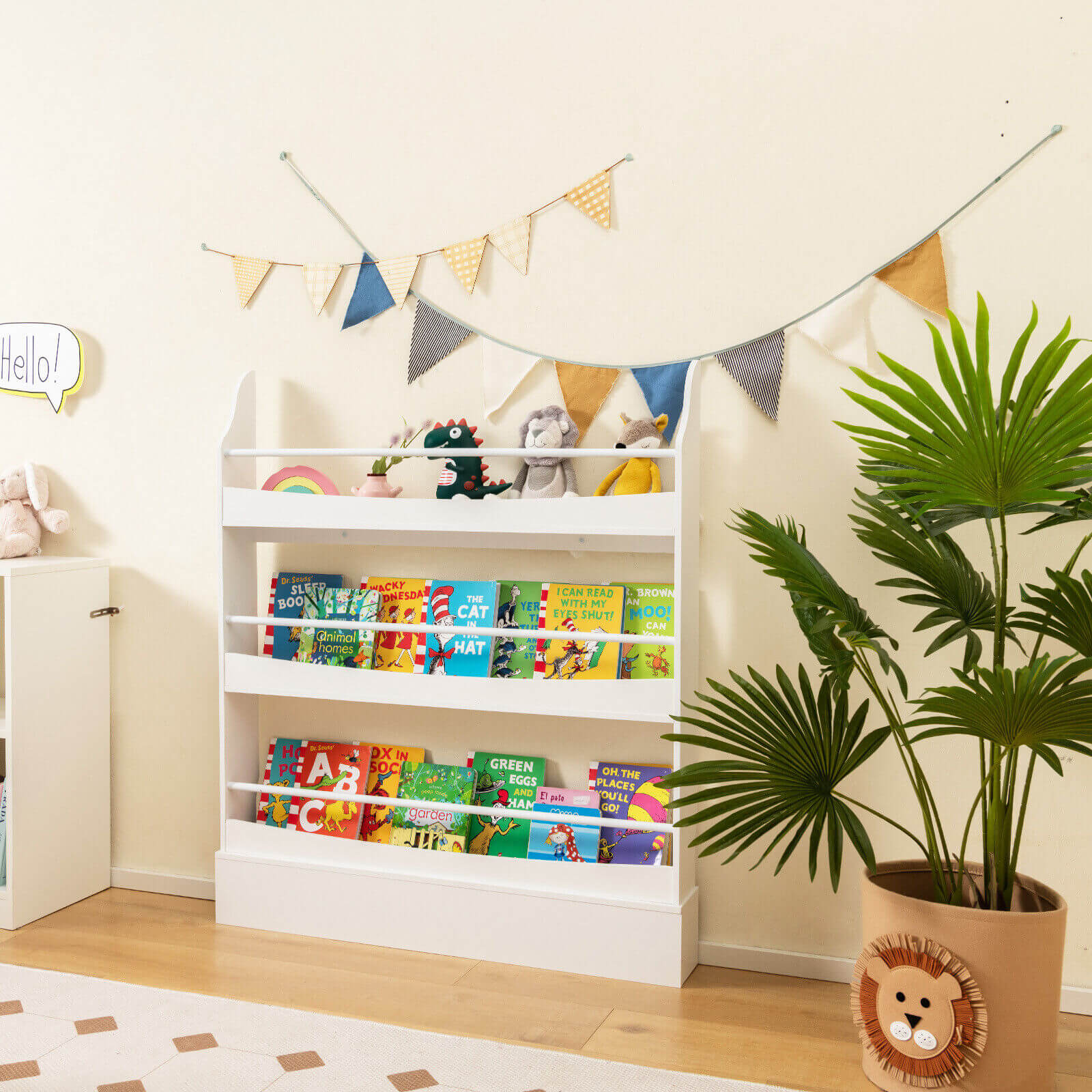 3-Tier Bookshelf with 2 Anti-Tipping Kits for Books and Magazines, White Kids Storage   at Gallery Canada