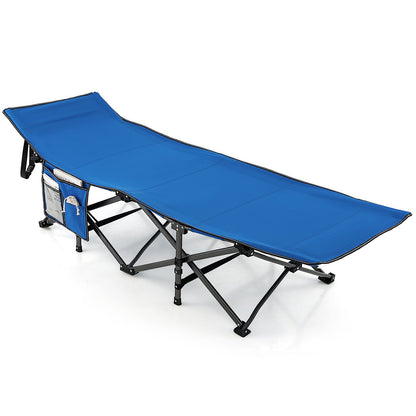 Wide Foldable Camping Cot with Carry Bag, Blue Camping Furniture Blue  at Gallery Canada