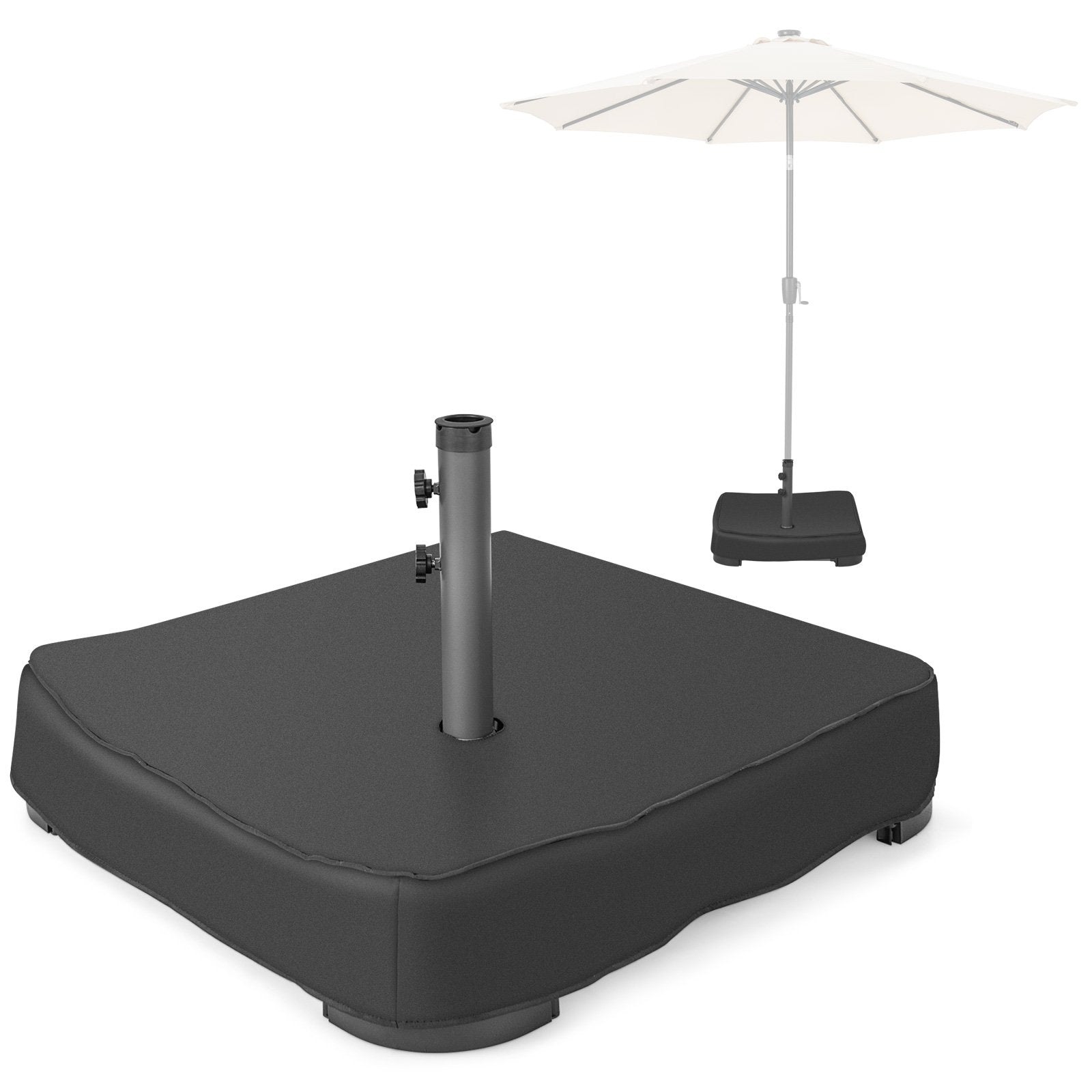 Fillable Umbrella Base with 2 Sandbags and Dust-proof Cover, Black Outdoor Umbrella Bases   at Gallery Canada