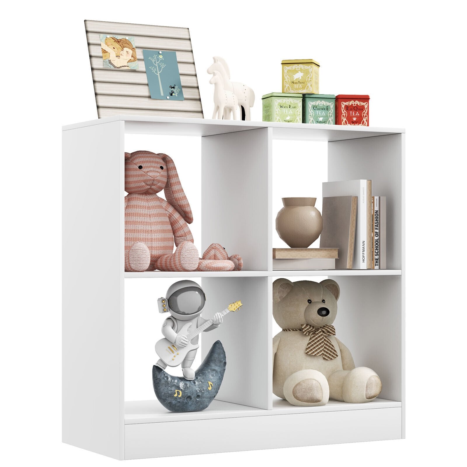 4-Cube Kids Bookcase with Open Shelves, White Bookcases   at Gallery Canada