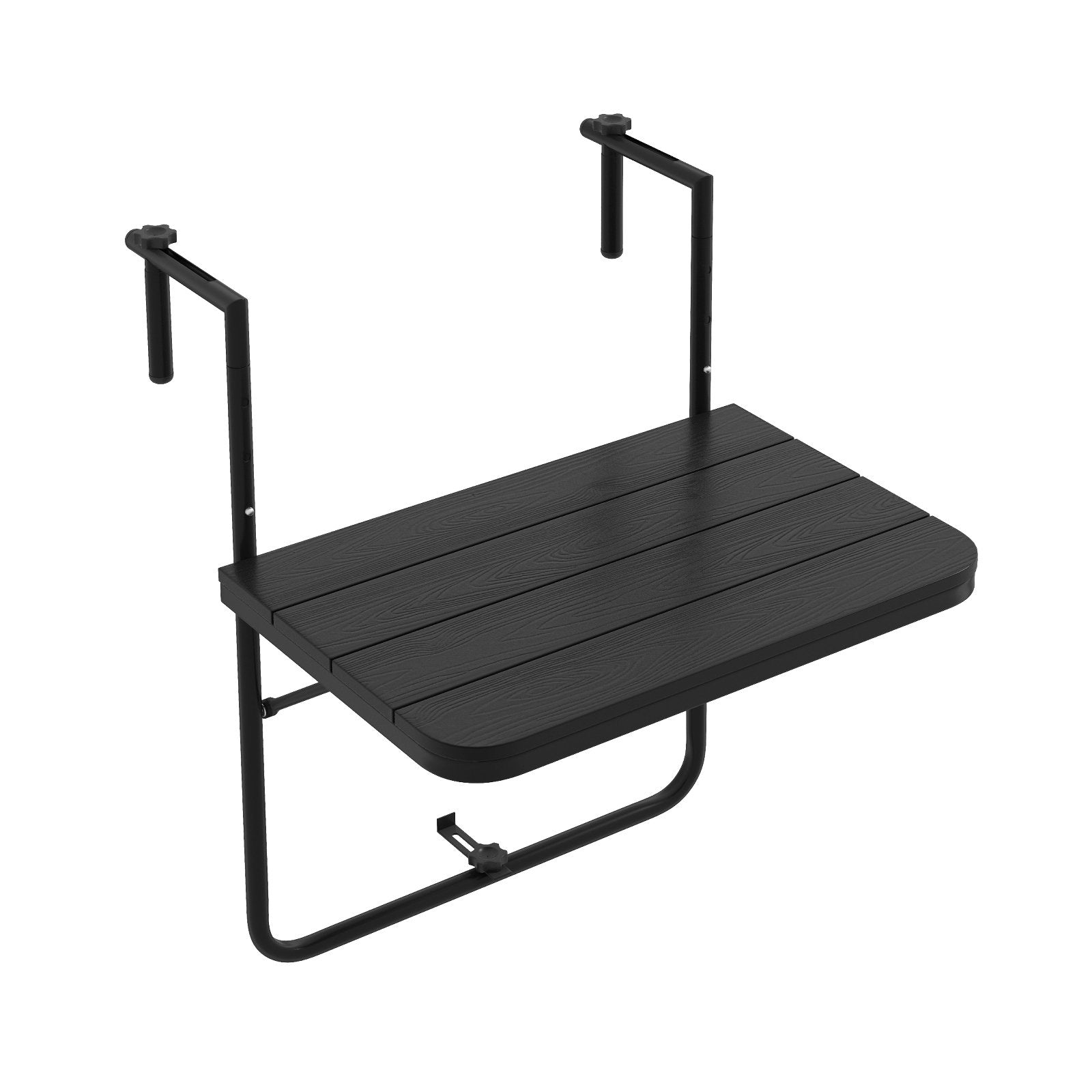 Folding Hanging Table with 3-Level Adjustable Height for Patio Balcony, Black Patio Tables   at Gallery Canada